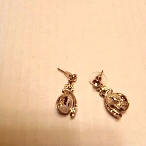 Elegant Gold and Silver Tones Teardrop Earrings